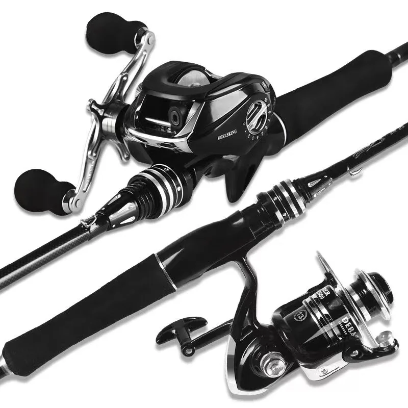 Спиннинг из стекловолокна 1,8 м, 2,1 м, 2,4 м с катушкой