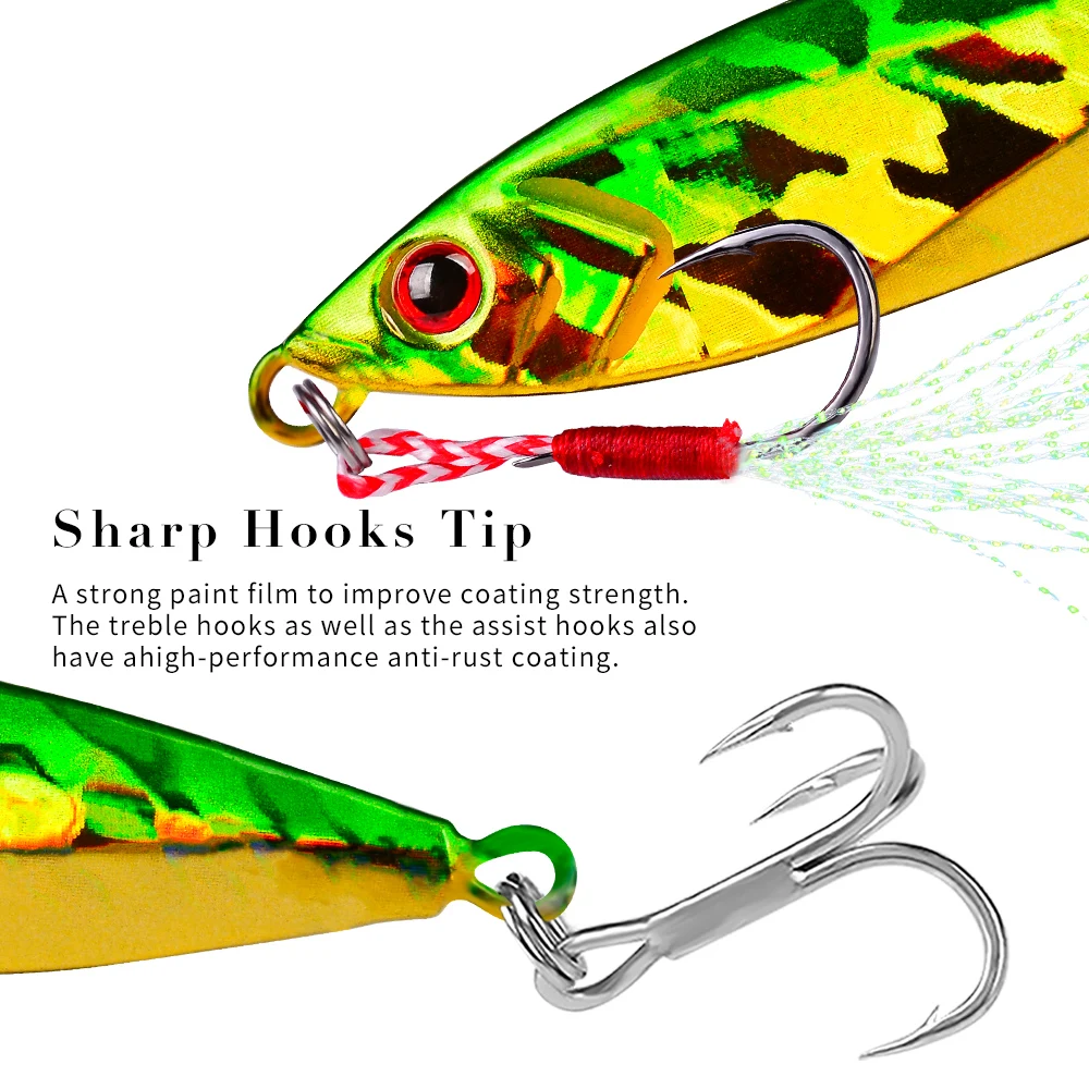 Isca Artificial Fishing Lure Metal Slow Pitch Jig Lure 14g 21g 30g Spinner Bait Buzzbait Casting Vertical Jigging Lure Saltwater