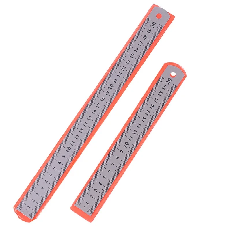 Factory Hot Selling Wholesale Stainless Steel Office Supplies 15/ 20/ 30 cm Straight Scale Metal Measuring Ruler