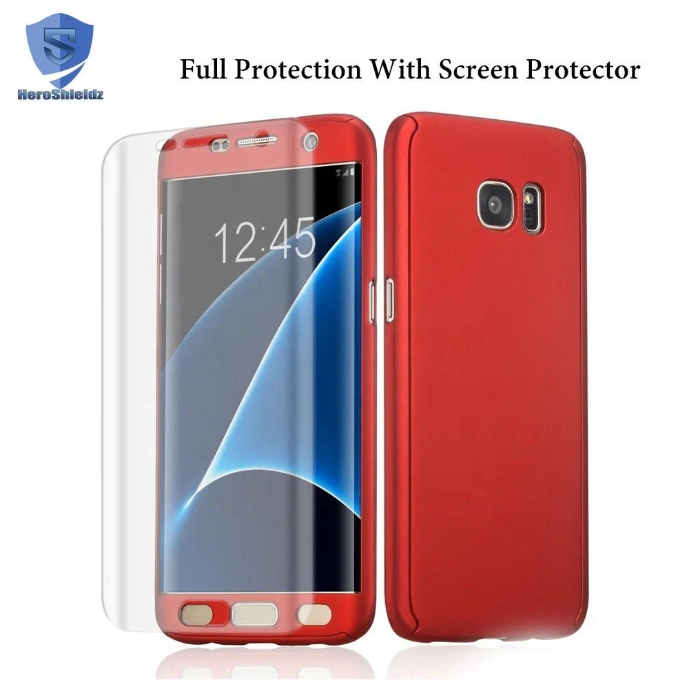 Manufacture 360 Degree Case For Samsung Galaxy S7 Edge,Full Body Ultra-thin Matte PC Cell Phone Case 360 With Screen Protector