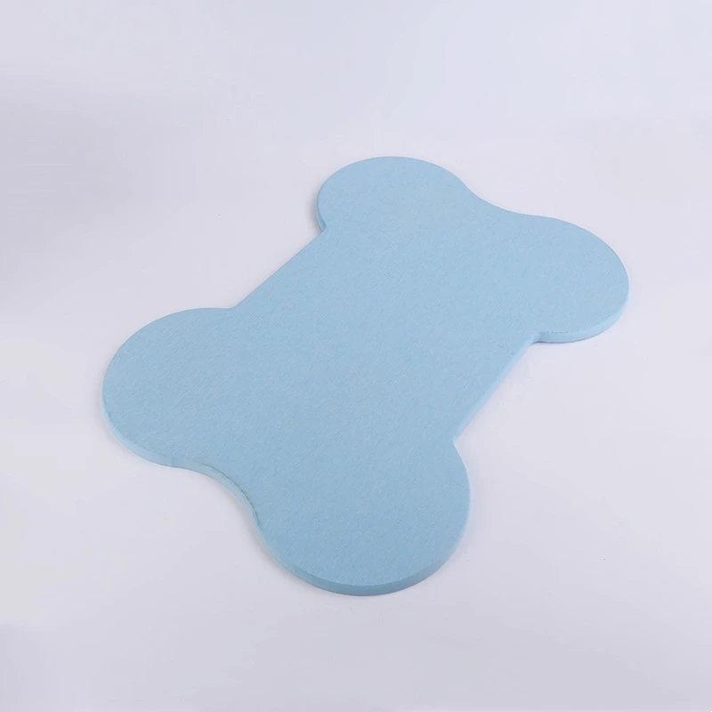 Customized logo bone shape kitchen Pet placemat bath quick diatomite stone drying mat
