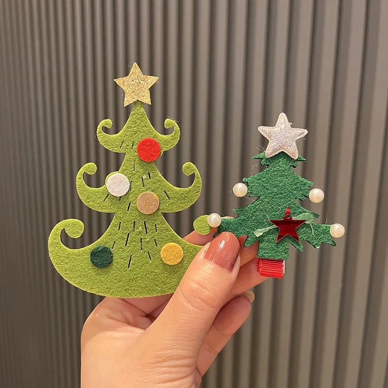 Заколки для волос с рождественской елкой