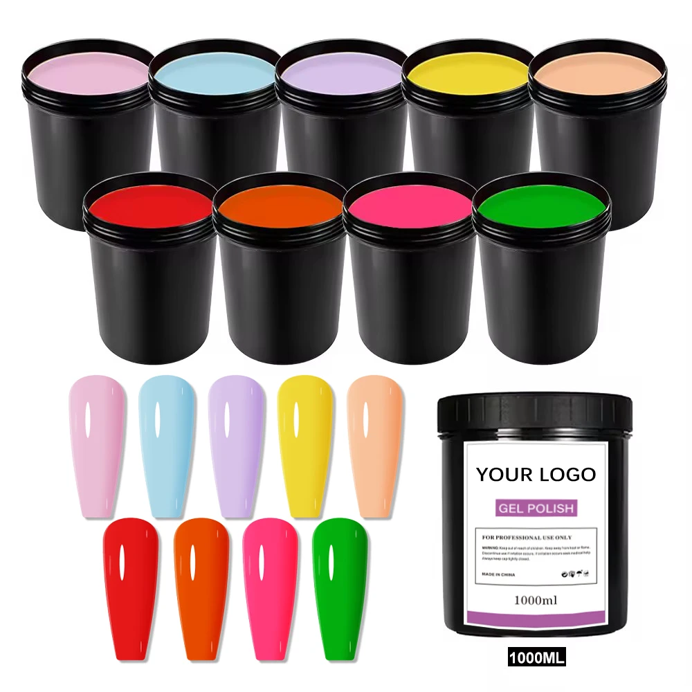 Kudan Wholesale 3000 Colors OEM Gel Customized Logo 1 KG Gel Polish Bulk For Nails