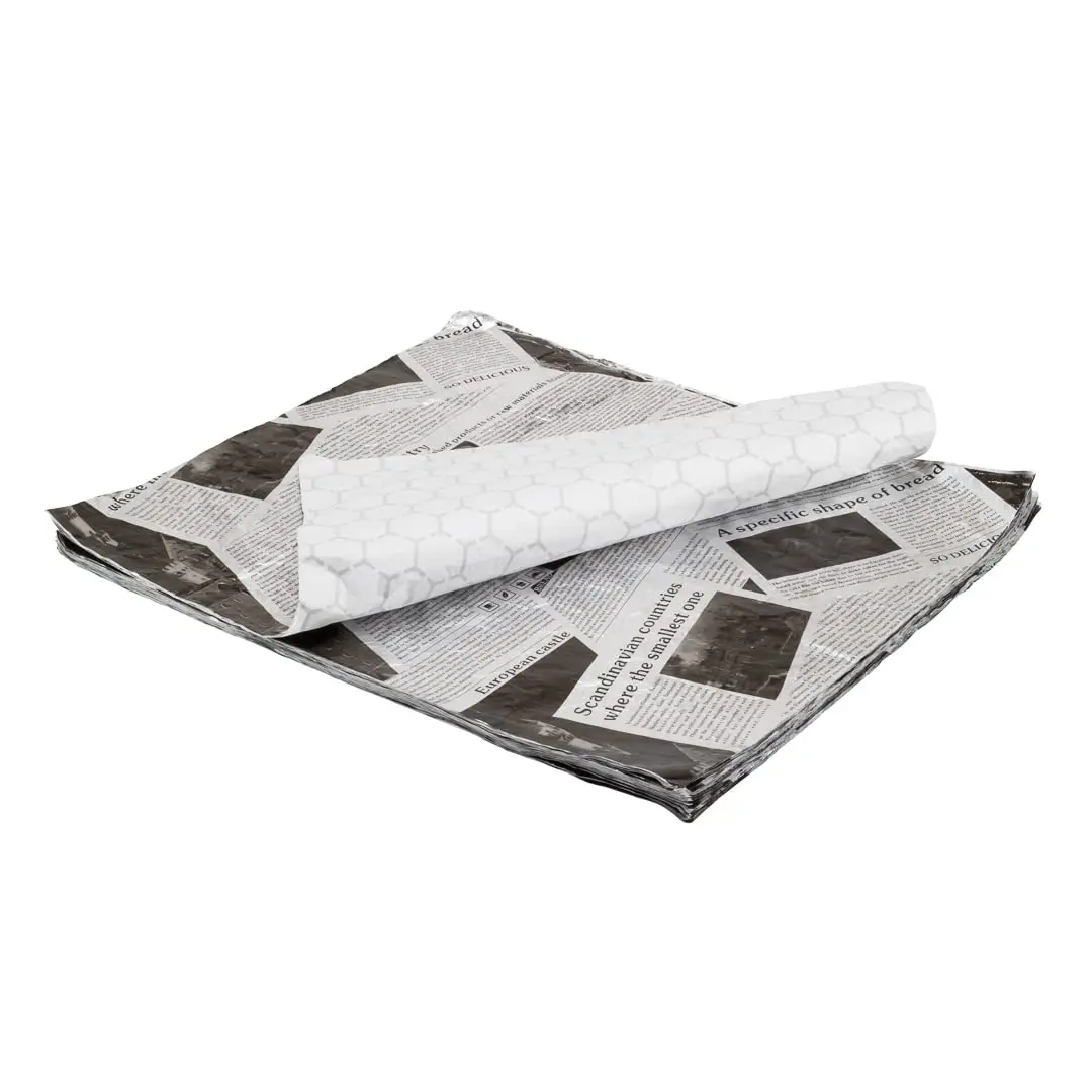 Premium Oil Proof Honeycomb Foil Grease Proof Deli Paper Foil Paper Lined Sheets For Food Logo Deli Paper