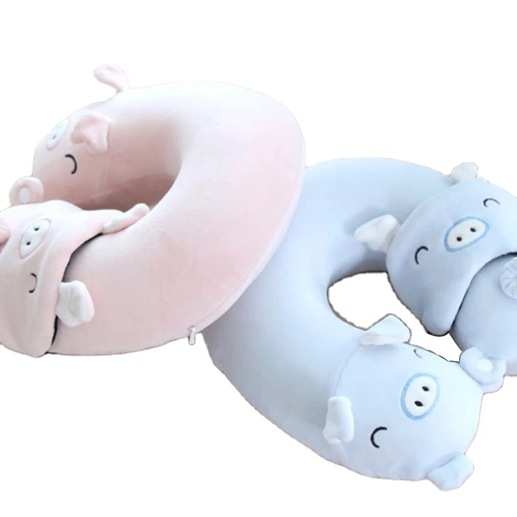 Winter Furry Cozy Warm Cartoon Car Sleep Headrest Pillow