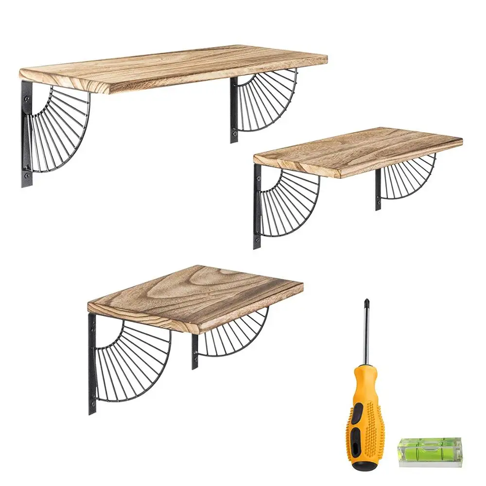 Rustic Floating Shelves Kitchen Storage Shelf and Home Wall Decor with Easy Mounting floating bathroom unit Wooden Wall shelf