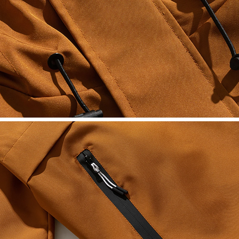 Doger Custom Mens Half Zip Pullover Anorak Jacket Raincoat Solid Color Hooded Hoodie Outdoor Casual Windbreaker Jacket For Men