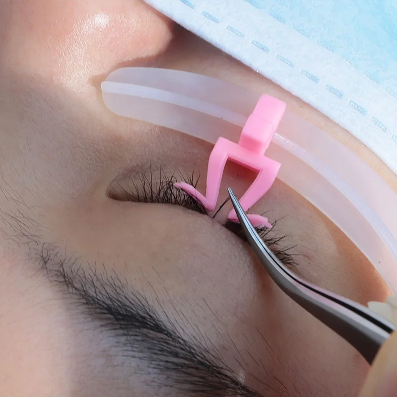 Colorful eyelash separator Reusable Silicone pads with oil grafting lash lift shields glue Private label lash extension patches