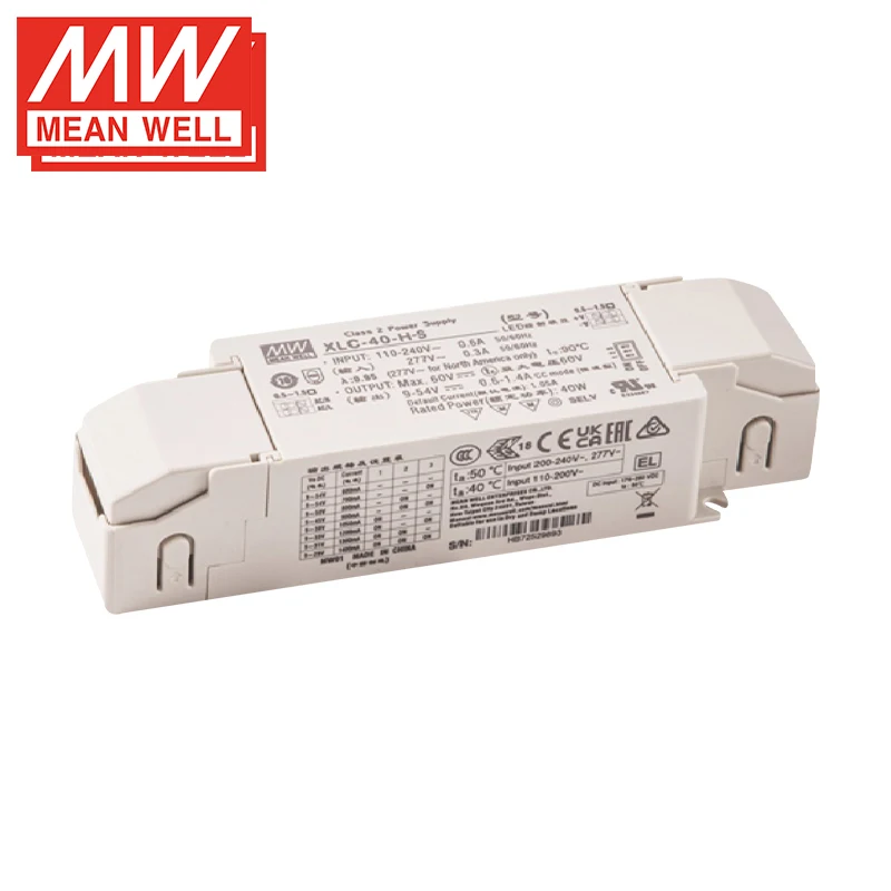 Среднее, хорошо XLC-40-H-DA2, DALI2, затемнение 40 Вт CC 600mA ~ 1400mA, выбираемый светодиодный драйвер с помощью DIP-переключателя или NFC