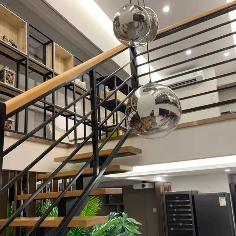 Wrought iron stair railing Balcony Balustrades Handrail Indoor Steel Stair Handrail Design Wrought Iron Railing