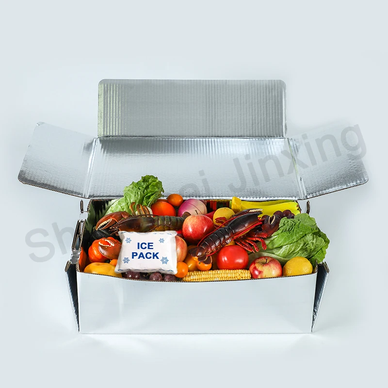 Insulation Shipping Carton Fresh cooler paper box  Delivery cajas de carton isothermic food containers