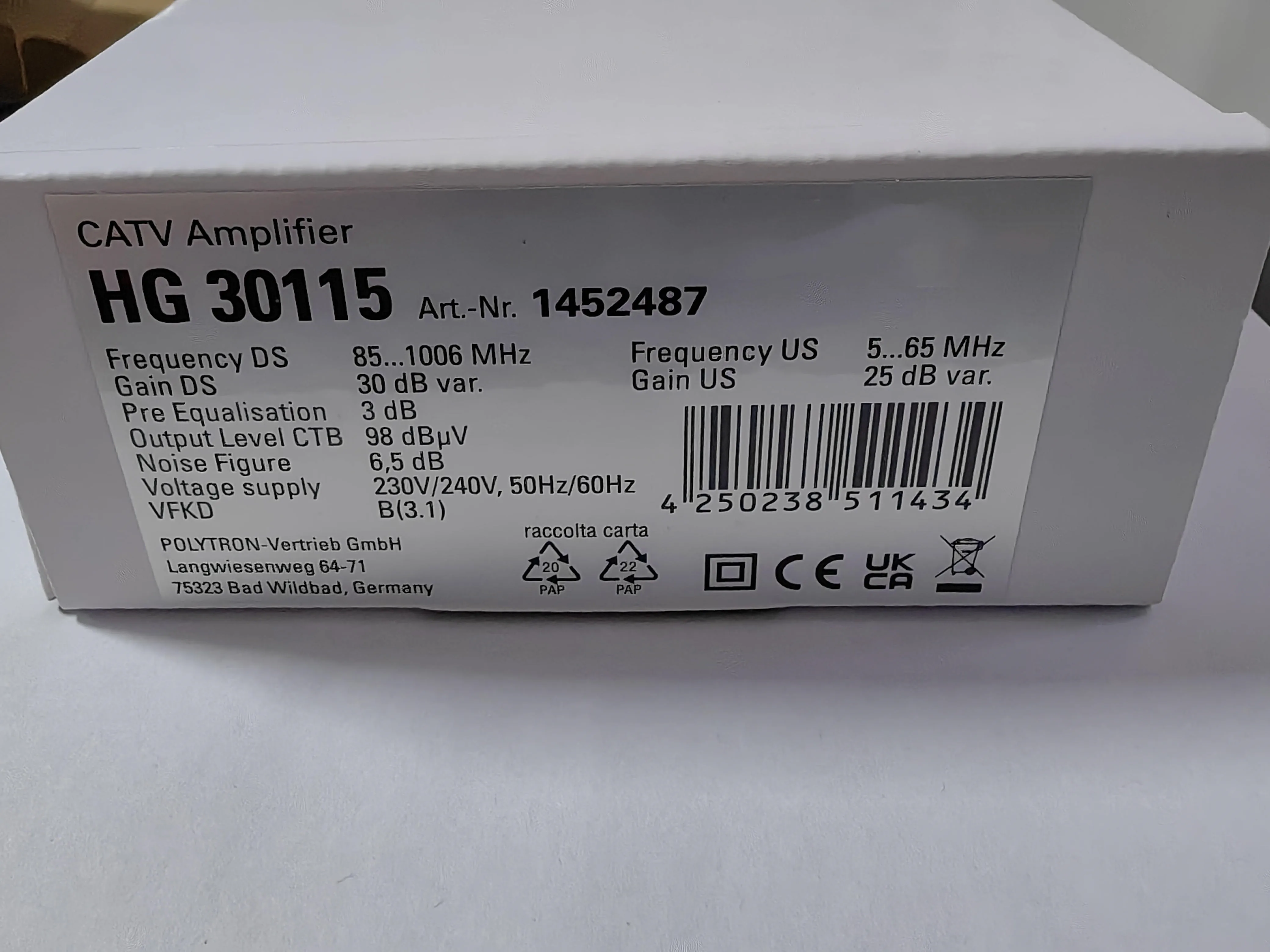 Highfly H30115 Antenna tv professional cable tv 3dB indoor 4.5W 85-1006MHz catv signal amplifier