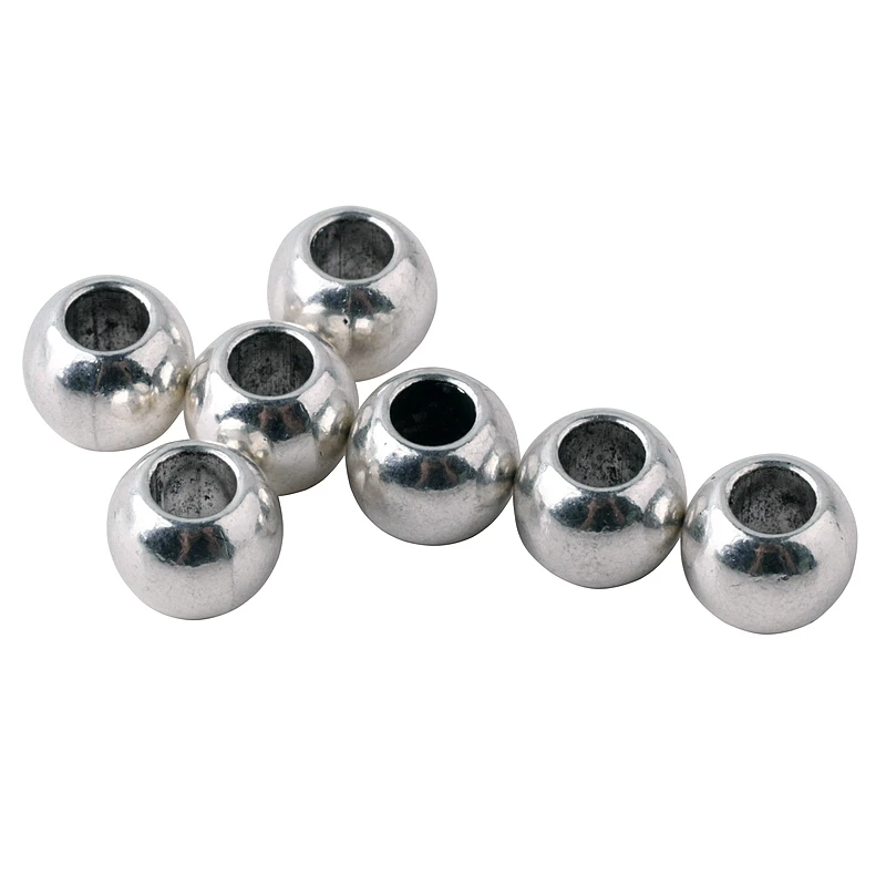 8*10mm Metal Beads in Silver Plated Color 4.5mm Inner Diameter Round Zinc Alloy Bead for Rosary Making