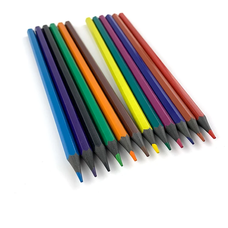 Chinese High Quality 12 Pieces 7 Inch Recycled Plastic Colour Pencil in Color Box
