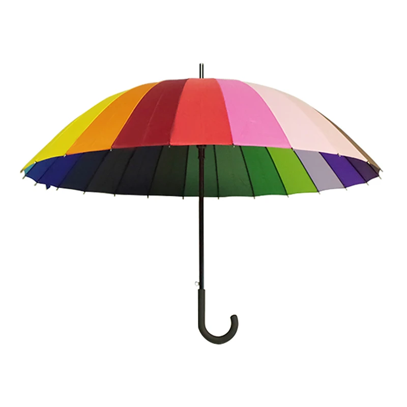 High Quality Custom Design 24 RIbs Big Size Windproof Rainbow Umbrella