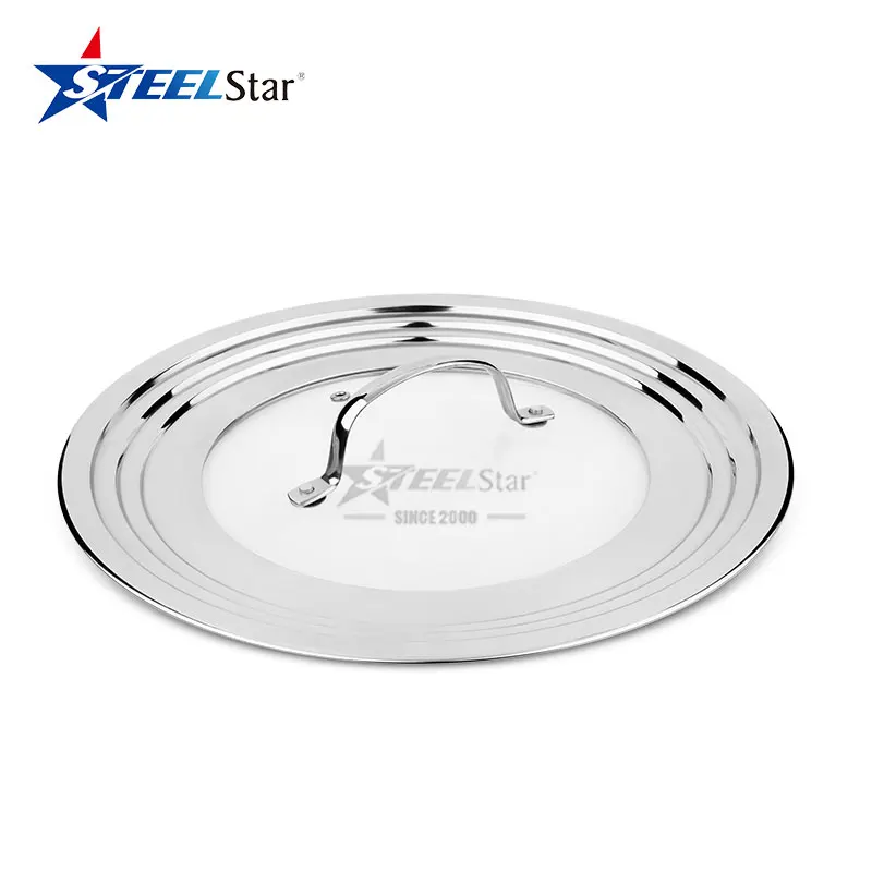 Universal Glass and Stainless Steel Pot Lid Frying Pan Cover Fits All 7 Inch to 12 Inch Pots