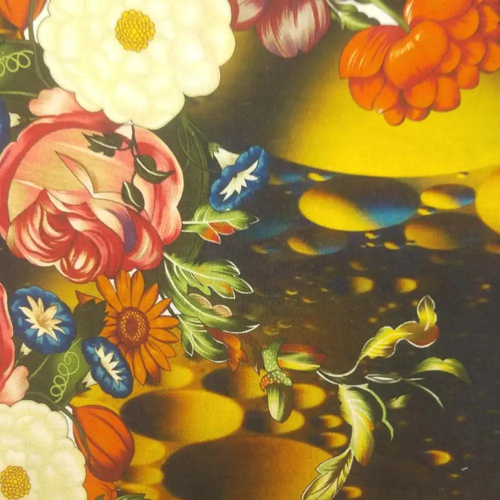  custom viscose crepe floral digital print fabric printing
