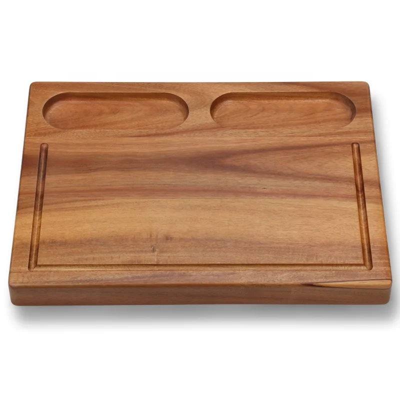 Customized package kitchen vegetable fruit bulk chopping board acacia rubber oak wooden cutting board sets
