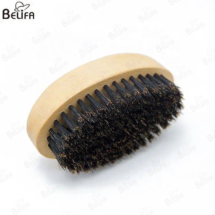Wholesale Custom logo Private Label Professional Natural Wild Boar Bristles Hair Barber Wood Wooden Mens Beard Brush for Men