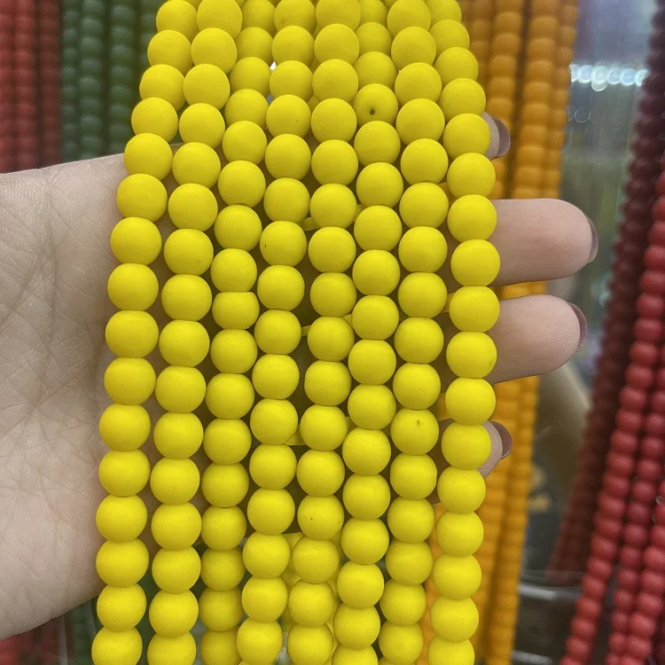 hot sell 8mm Matte round shape glass Loose Beads for Jewelry Making Accessories