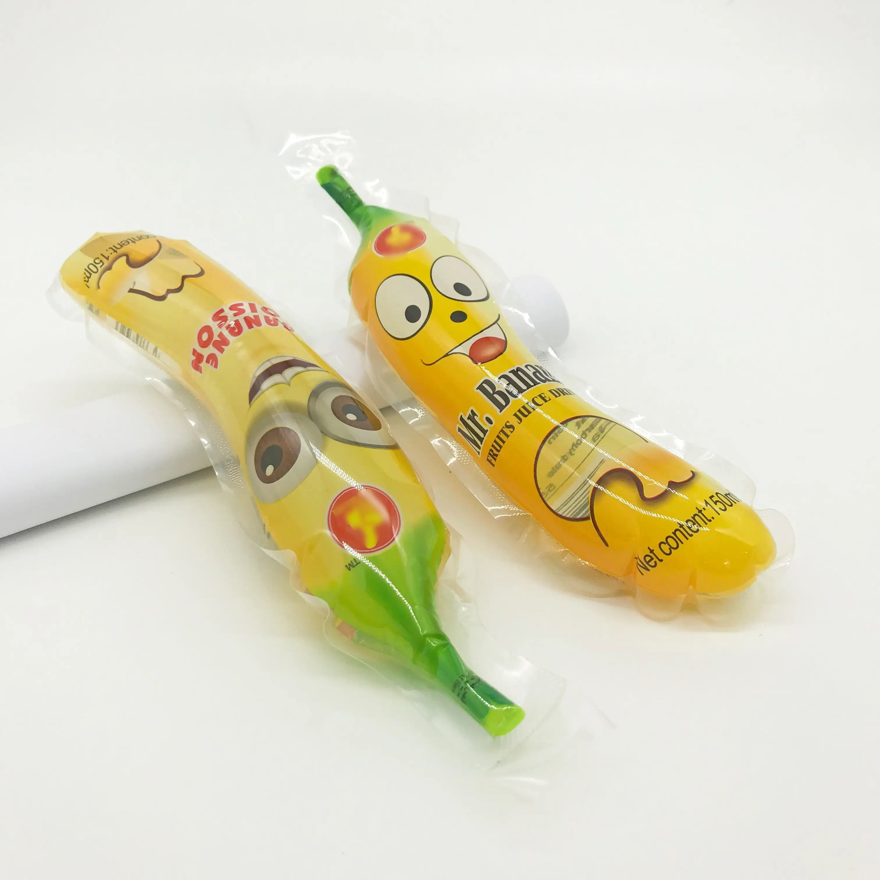 customized design banana shape plastic juice packaging pouch food beverage bag