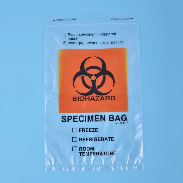 Customized Biohazard Specimen Zip Lock Bag Resealable Specimen Bag For Laborratory
