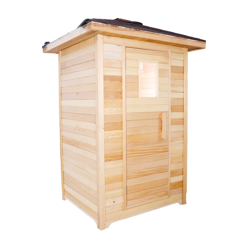 Luxury Traditional Garden Full Body Wet Steam Solid Wooden Sauna Room for 2 People Use