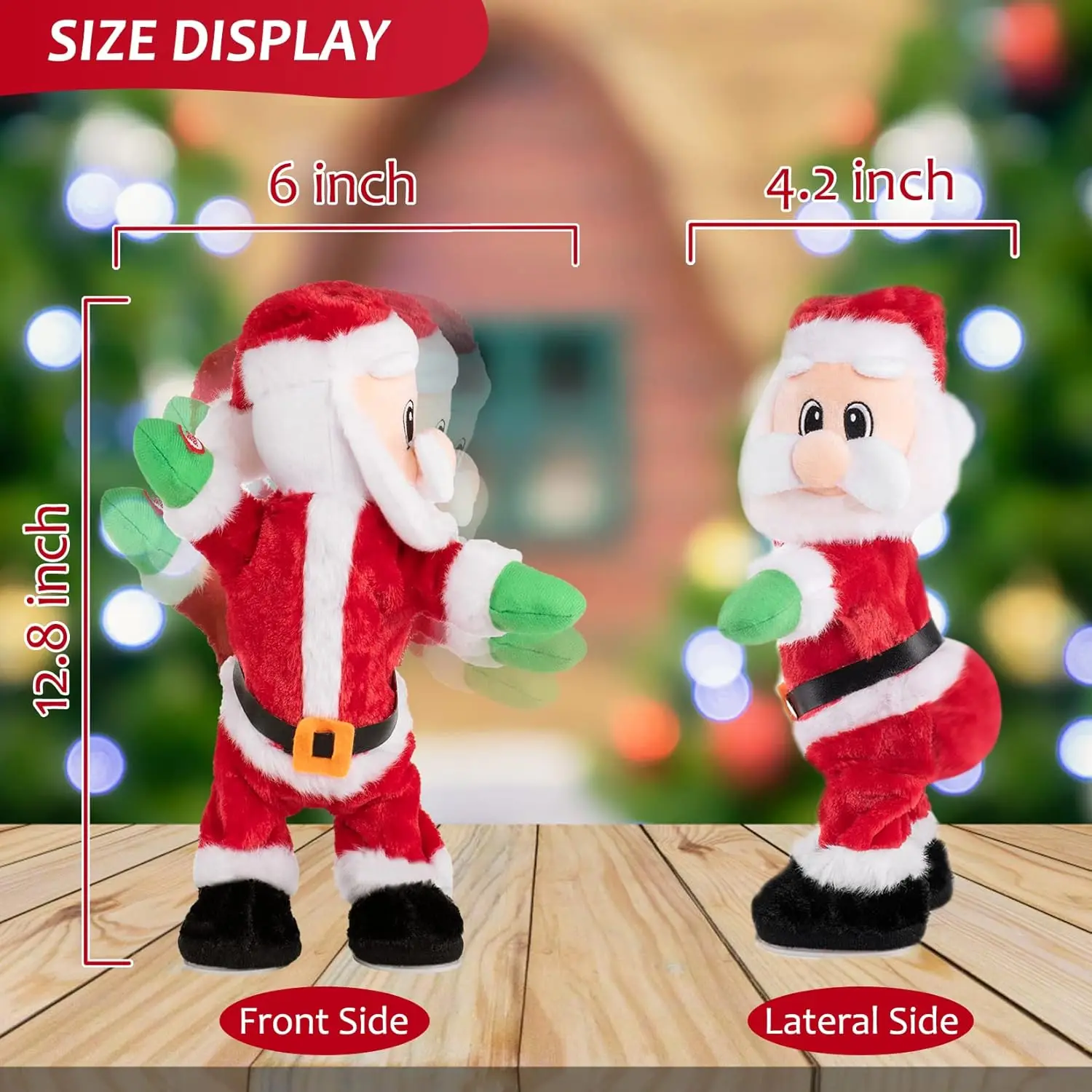 Santa Claus - Dancing Electric Christmas Stuffed Plush Doll Singing English Song Xmas Santa Toys for Kids