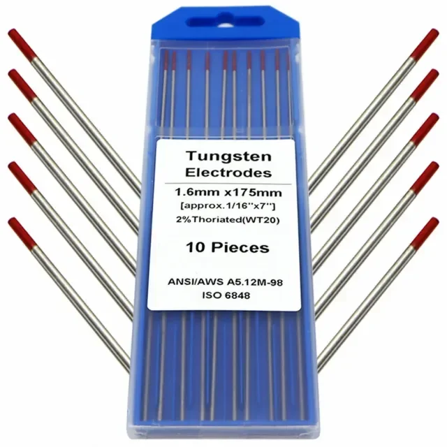 Hot Sale WT20 WL20 Tungsten electrode Tig welding Rod 1.6mm 2.4mm 3.2mm Red color tungsten rod