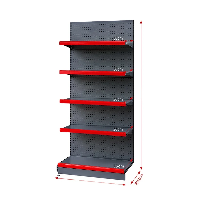 Leke Single sided Super Market Shelves 5 layers Supermarket Grocery Retail Store Rack Durable Display Shelf Stand System