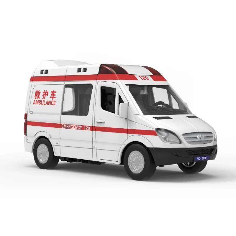 kids toy ambulance early educational four buttons emergency 120 car lighting music friction ambulance toy car