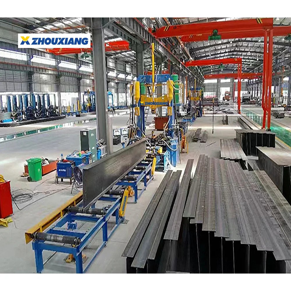 Integrated H Beam Assembling And Welding Straightening Machine H Beam 3 In 1 Production Line