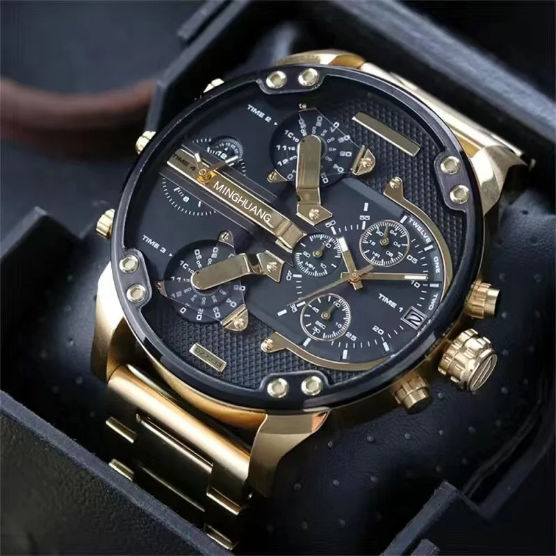 2023 Factory direct Good Quality Fashion Cool Men Quartz Watches Luxury Large Dial Watch Support for customized logos