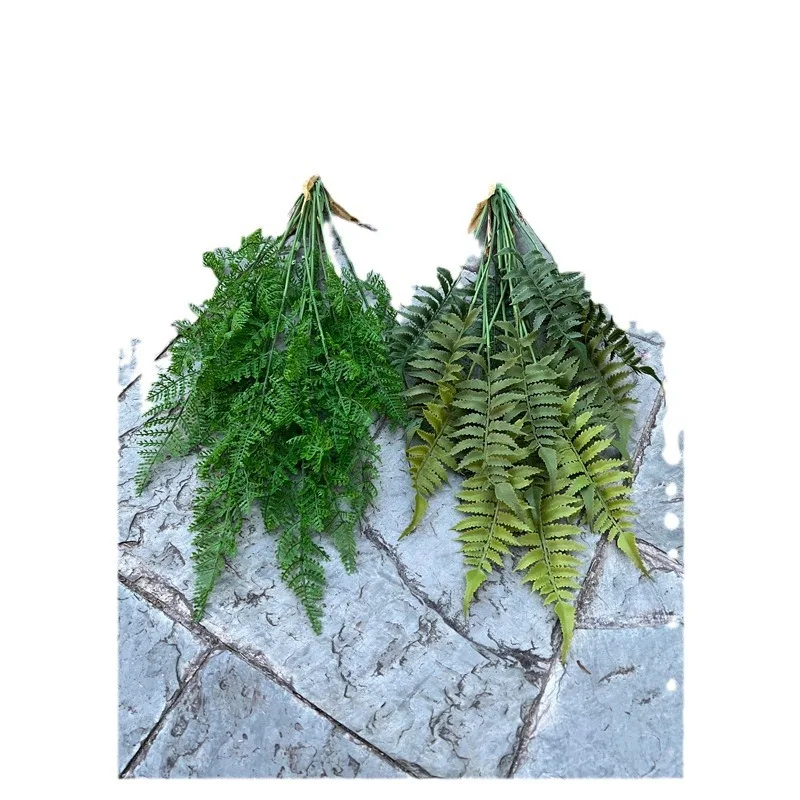 New Simulation Green Trees Persian Oak Mint Pine Needle Leaves Soft Plastic Fake Flowers for Wedding Decorations Wholesale
