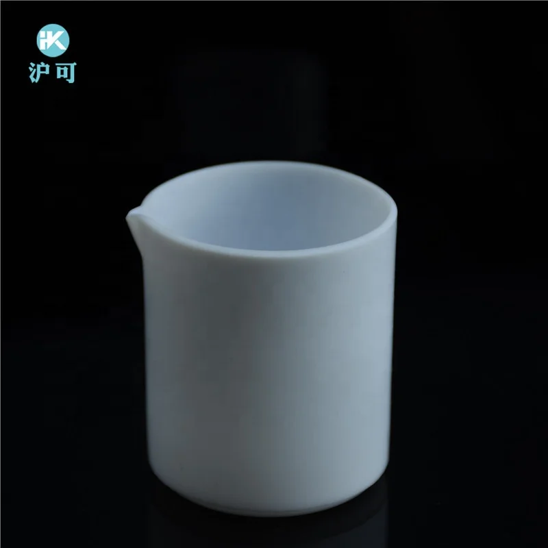 Huke Custom size100ml white No scale PTFE plastic beaker cups with spout
