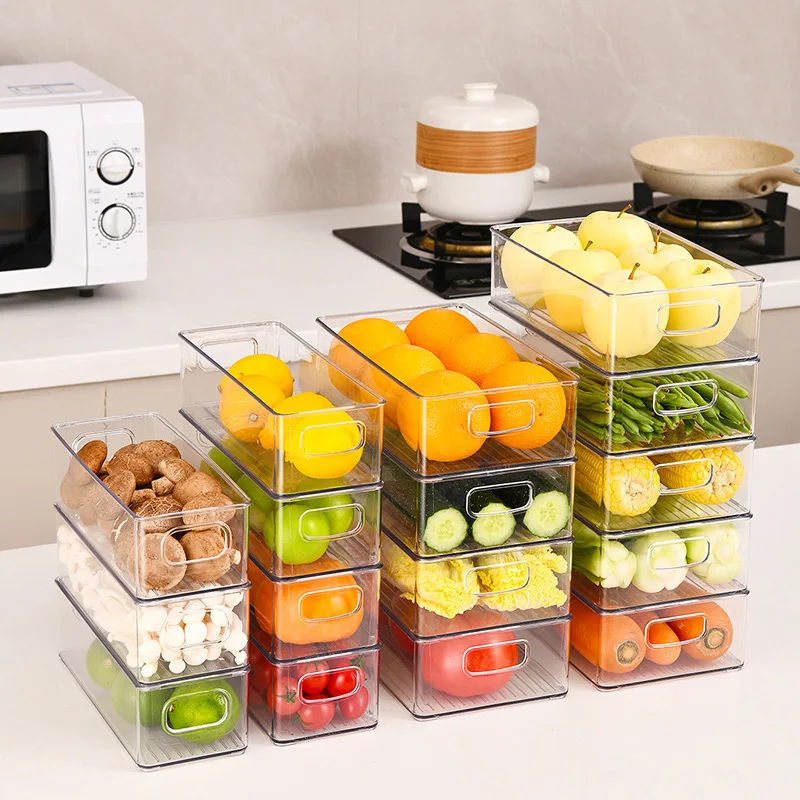 Promotional Price Household Clutter Sorting Tool Transparent Acrylic Storage Box Refrigerator Food Storage Box
