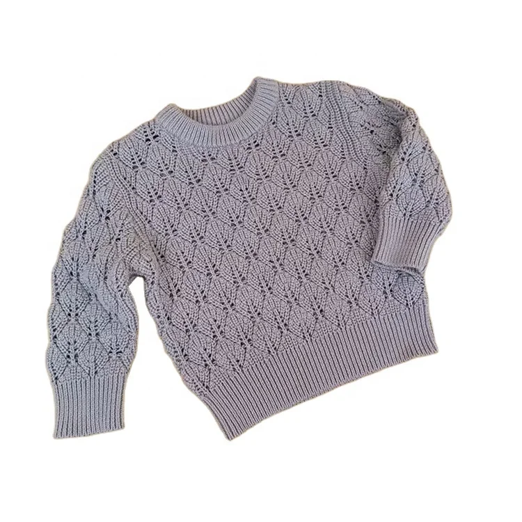 High Quality Cotton Chunky Knit Baby Sweaters Winter Pullover for Girls and Boys Solid Color Knitted Clothing Set