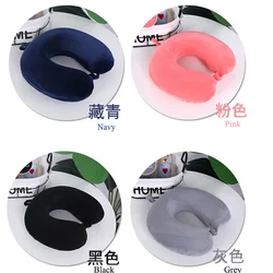 ergonomic travel memory foam neck pillow set with hanger