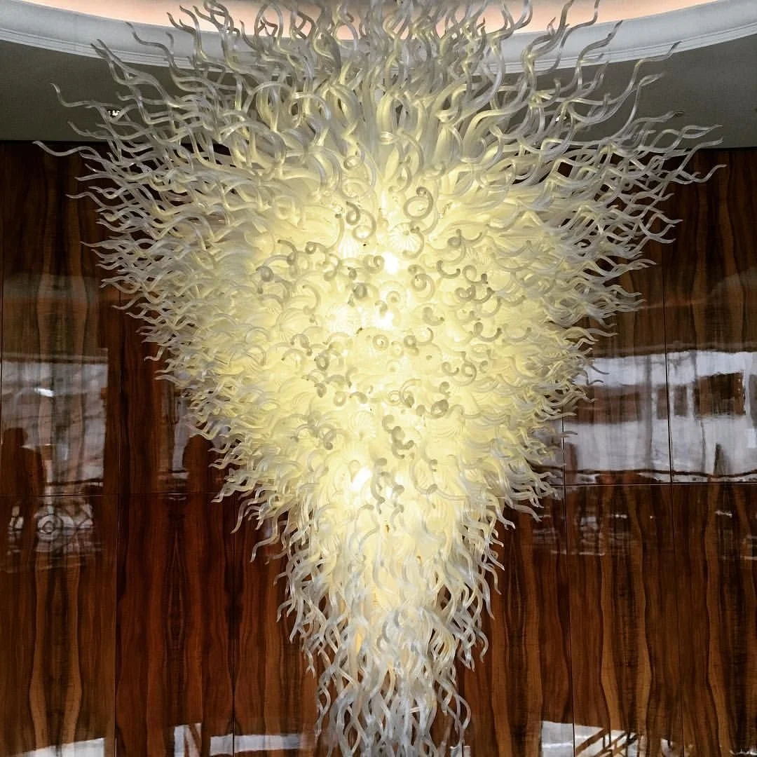 Newest Design Luxury Chandelier Hotel Lobby Decoration Blown Glass Flush Mount Light Ceiling