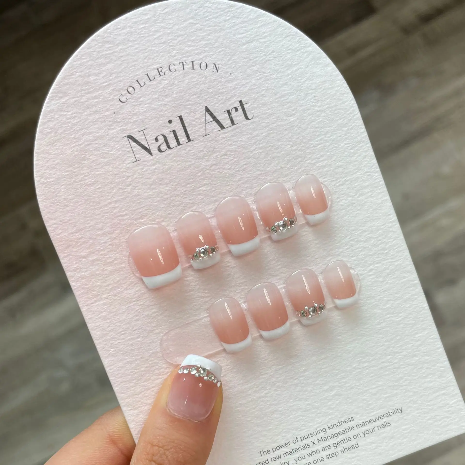 Rhinestone Nail Supplies OEM Custom Short Acrylic False Nail Gel Wholesale glazed donut press on nails