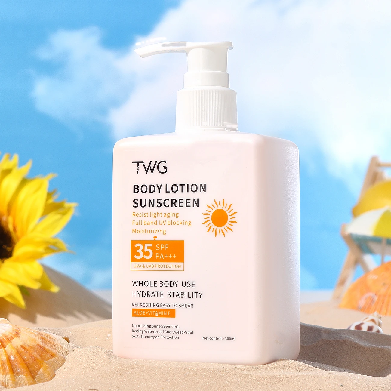 TWG Sunblock SPF 35 Body Lotion Aloe Vera Sunblock PA+++ Body Lotion and Cream Skin Protective sun screen lotion