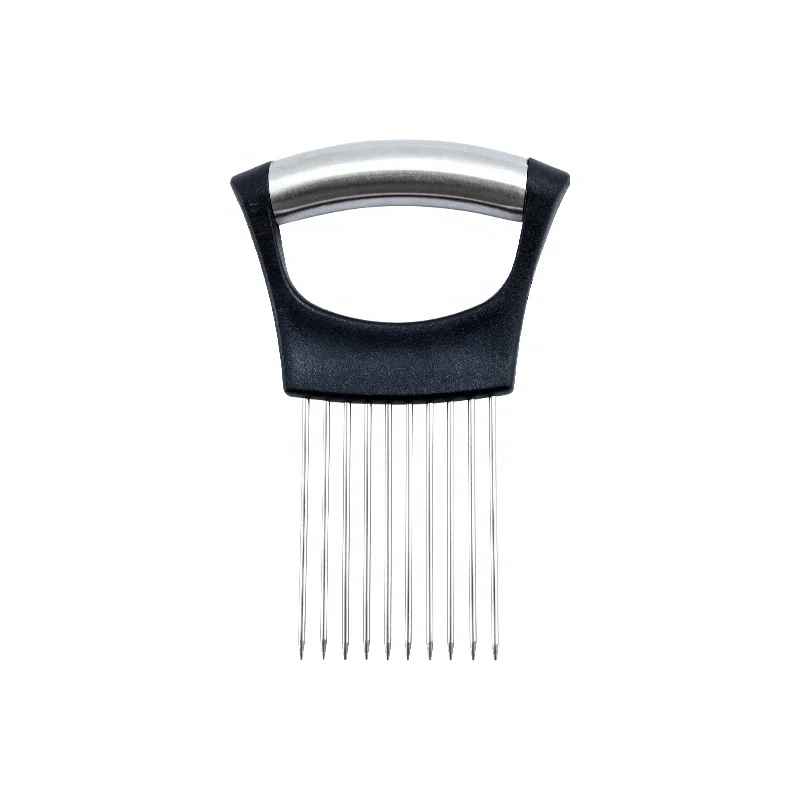 Amazon Hot Selling Stainless Steel Onion Holder Vegetable Slicer Tomato Cutter Onion Needles