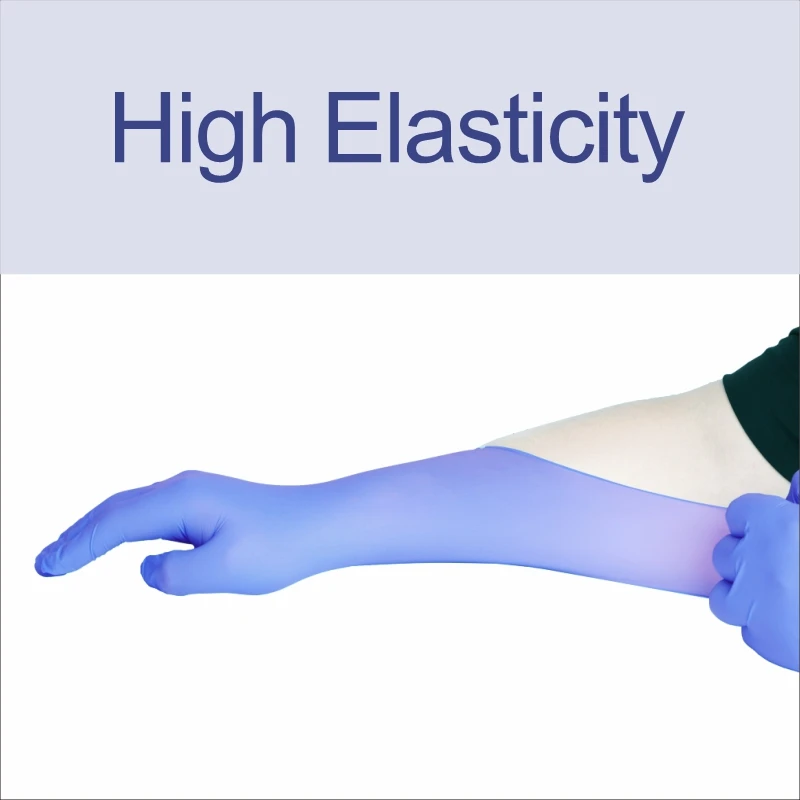 Popular Color Disposable Nitrile Gloves Ice Blue Free Powder 100pcs Box for Car Cleaning Automotive Beauty Waterproof Soft