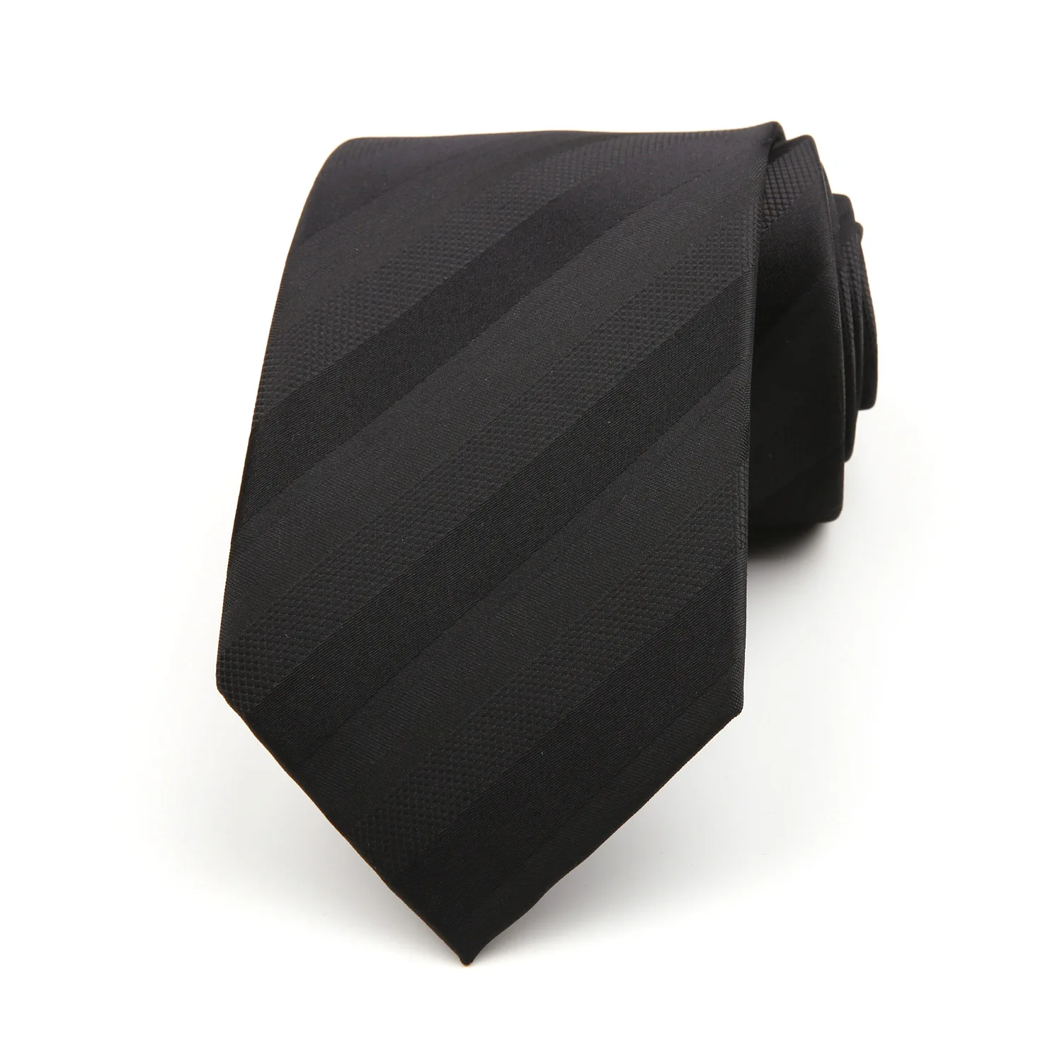 Custom Silk Neckties Wholesale Fashion Business Wedding Black Jacquard Necktie Striped Men Silk Tie Neckties