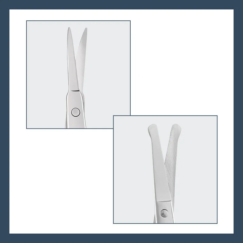Rounded Tip Nose Hair Scissors For Beard Eyebrows Facial Dog Trimming Unisex Men And