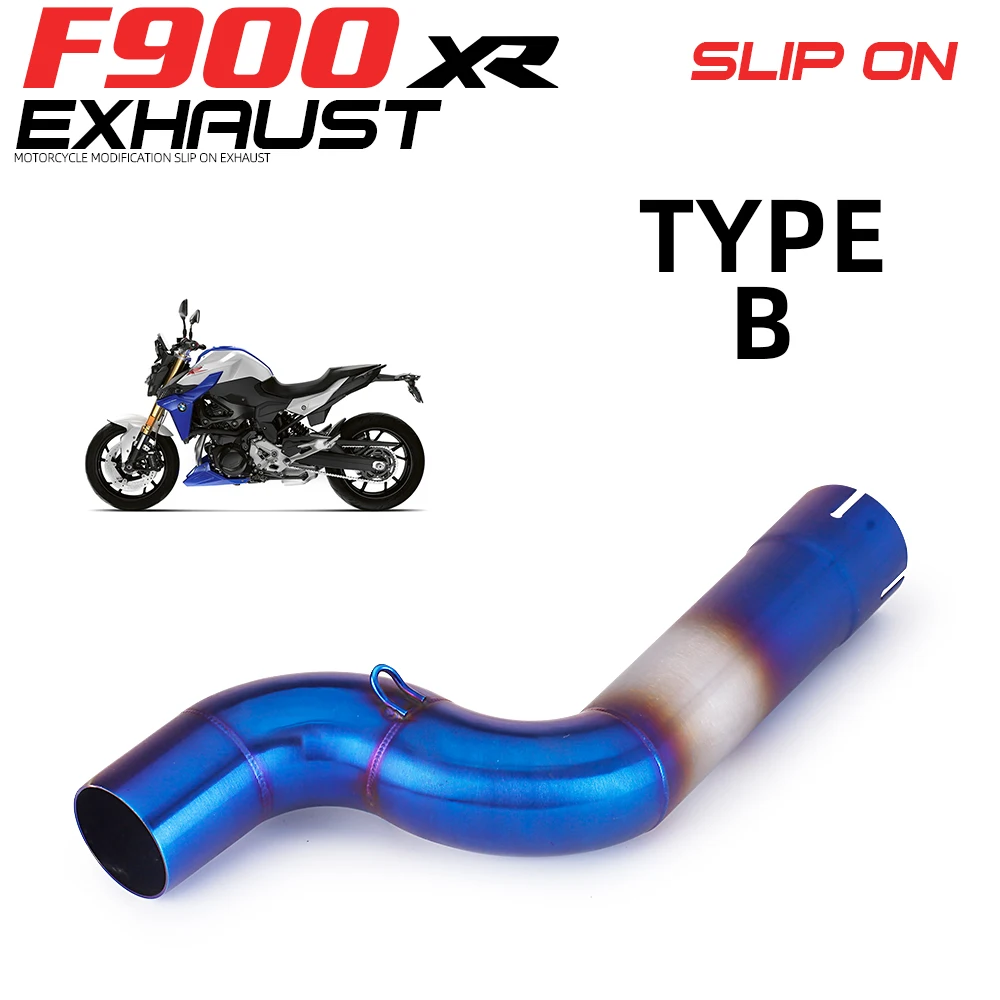51mm Slip On For F900R F900XR 2020 2021 Motorcycle Exhaust Escape Modify 51mm Mid Link Pipe Catalyst Delete Eliminator Enhanced