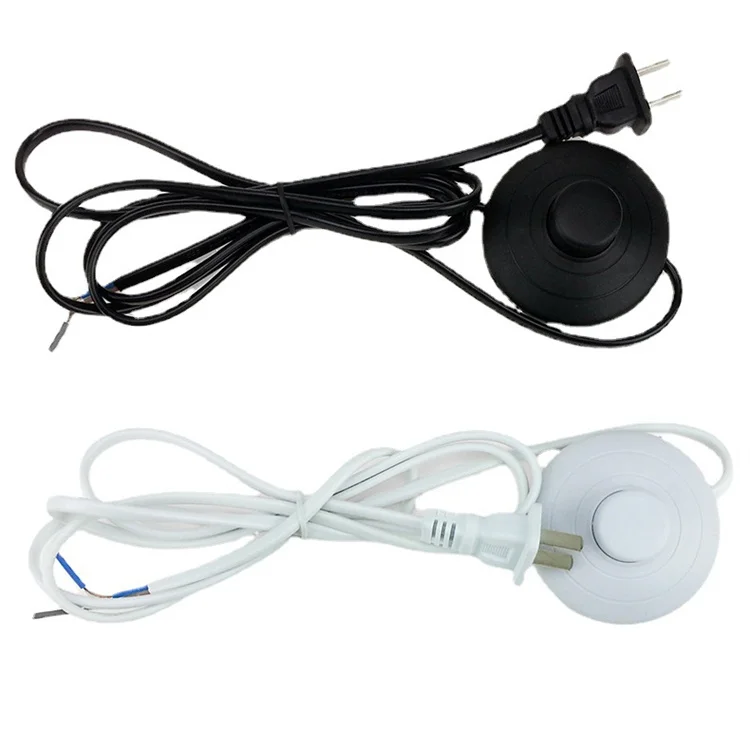 Switch on Line Cable 1.8m on Power Cord for Led Lamp With US EU Plug Light Switching Wire Extention Foot Pedal Switch