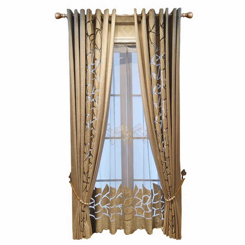 Factory outlet Modern Hollow-out Laser Embroidery Living Room Curtains for the living room luxury