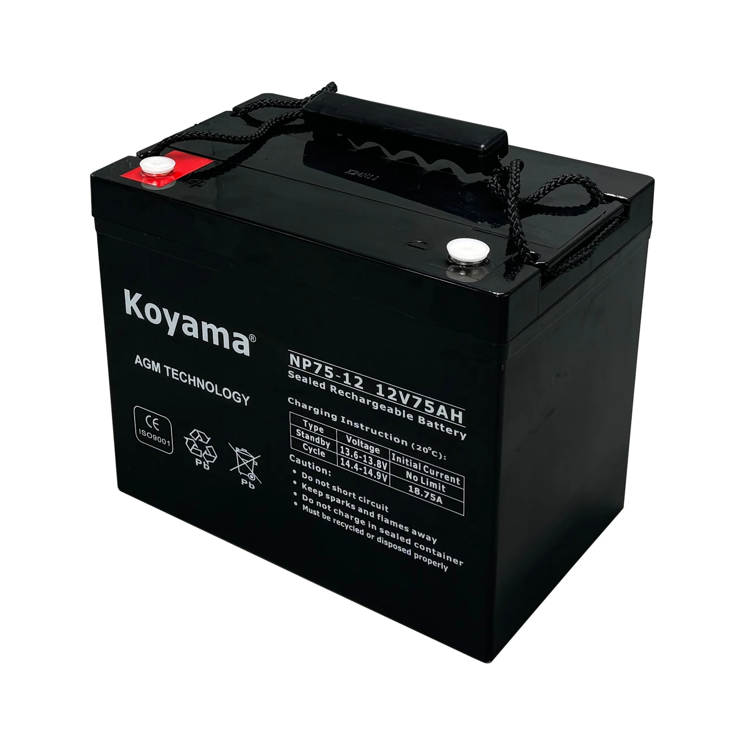 Koyama VRLA 12V75AH не требующий обслуживания свинцово-кислотный аккумулятор AGM для бытовой техники медицинское оборудование освещения ИБП