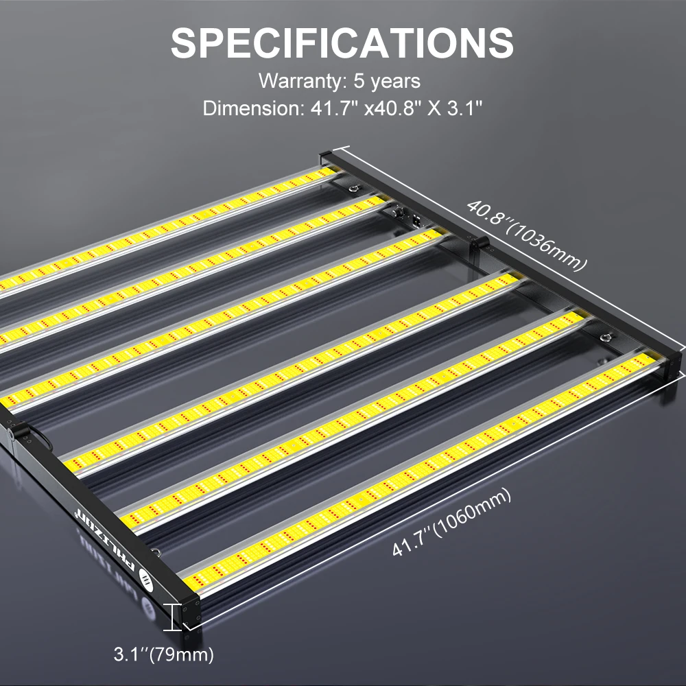 Phlizon 640w led grow light ip65  1820ppf indoor plants full spectrum led samsung 301b osram grow light
